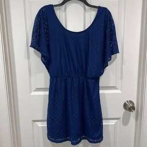 Juniors Large Dark Blue Lace Dress